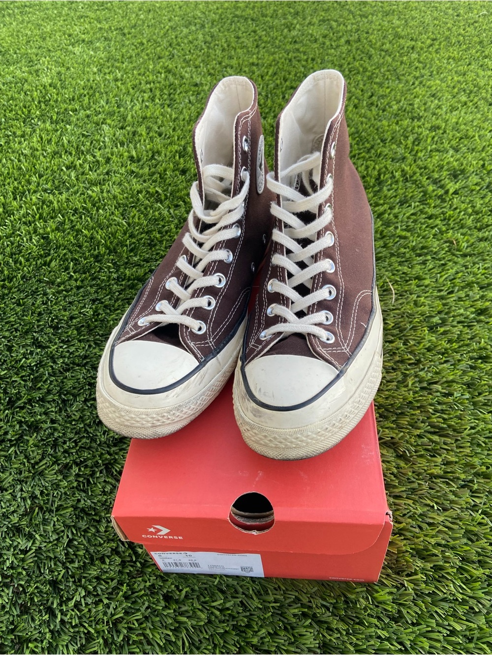 Converse High Top Sneakers Brown with White Accents